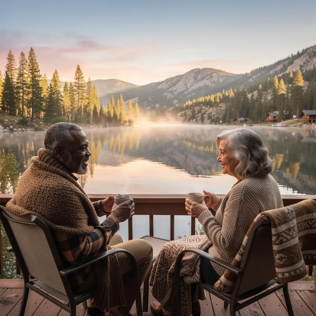 Rodzina odpoczywająca na leżakach przy basenie w kurorcie