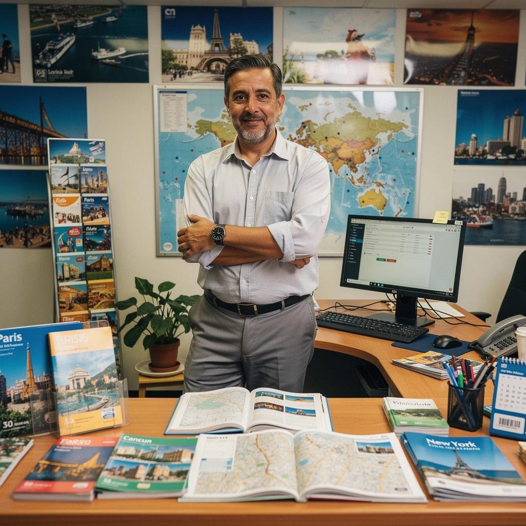 Paryta w podróży, relaksująca się na tarasie z widokiem na ocean.